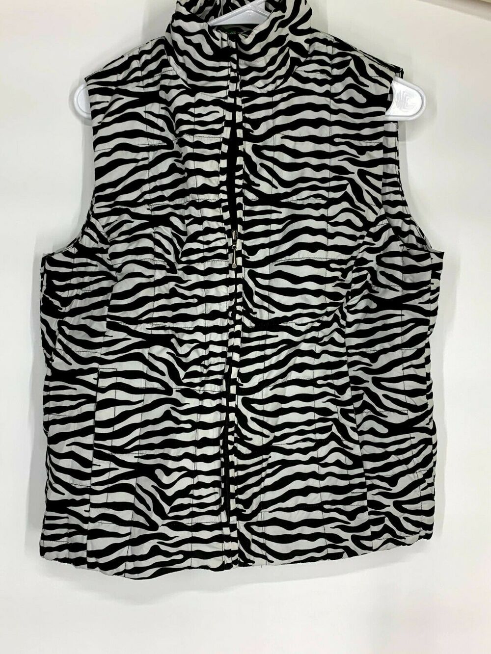 Mountain Lake Black White Zebra Vest Jacket Women’s Size Medium